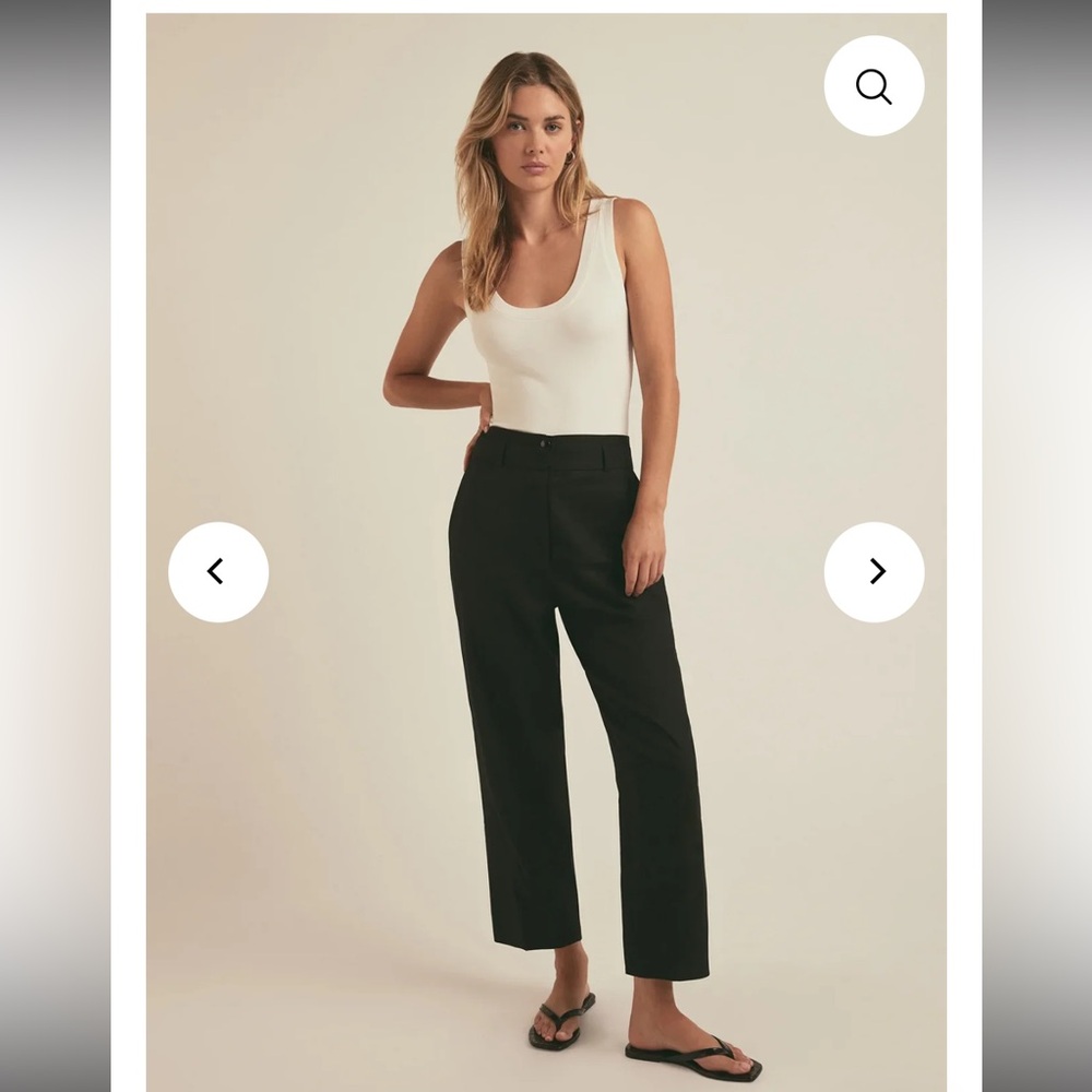 Favorite Daughter The Bea Pant Black Linen Blend Cropped Womens Size 2 NWT